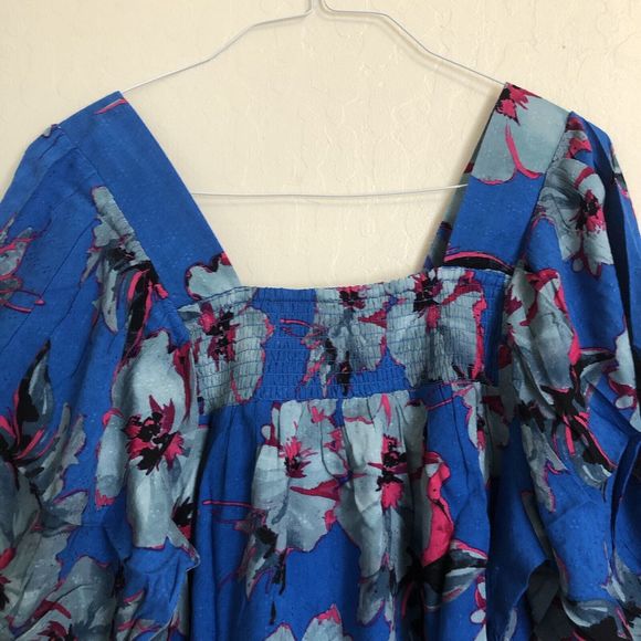 Band of the Free Lapis Blue Slate Soria Tropical Floral Mini Dress NWT Small - Picture 4 of 13
